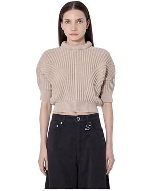 Sportmax Ribbed Knit Sweater - Naturel