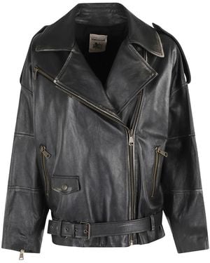 Semicouture Leather Jackets - Nero