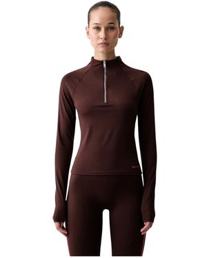 P.E Nation Routine Quarter Zip Long Sleeve Top - Paars