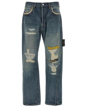 Undercover People Have The Power Denim Hose - Blau