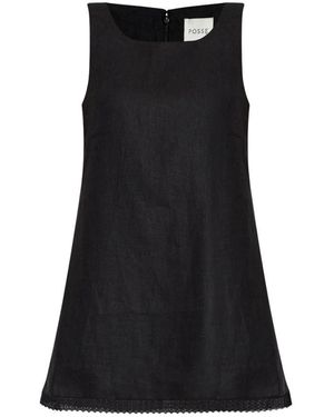 Posse Alfie Leinenkleid - Schwarz