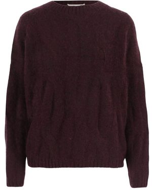 Allude Truien & Vesten ,Paars ,Kasjmier Cashmere En Zijden Trui
