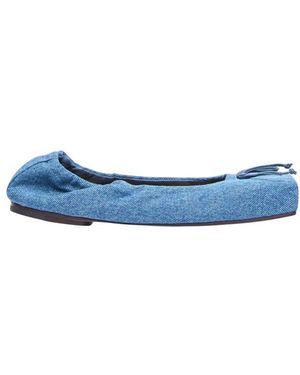 Jacquemus Denim Square Toe Ballerina Flats - Blau