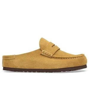 Birkenstock Naples Gevouwen Suède Leer - Metallic