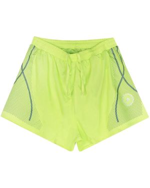 adidas By Stella McCartney Fluoreszierende Gelbe Laufshorts - Grün
