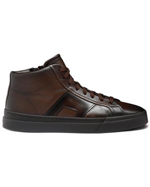Santoni Double Buckle Sneaker - Braun