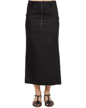 Tela Midi Skirts - Negro