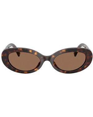 Dolce & Gabbana Accessoires ,Bruin ,Zonnebril Met Ovaal Montuur