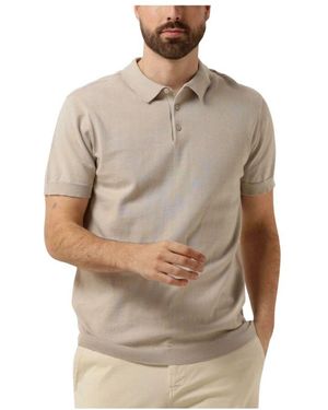Pure Path Gestricktes Poloshirt Mit Bruststickerei - Natur