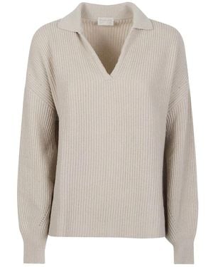 Drumohr Polo Boxy Pullover - Grau