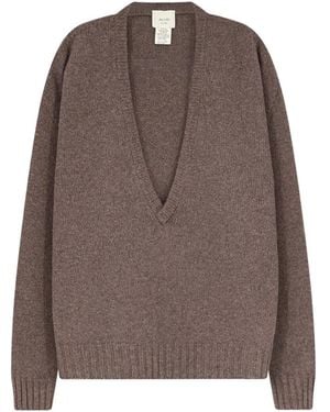 Alysi V-Neck Knitwear - Marrone