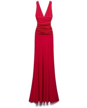 Aniye By Rode Gedrapeerde V-Hals Lange Jurk - Rood