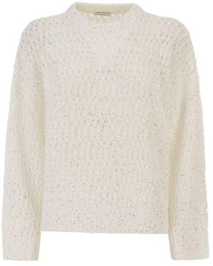 Brunello Cucinelli Round-Neck Knitwear - Blanc