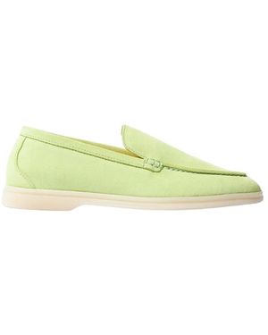 SCAROSSO Grüner matcha wildleder loafer,ockerfarbene wildleder-loafers,stahl-schlaf-mokassins ludovica