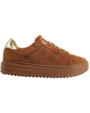 Guess Schoenen ,Bruin ,Leer Duena Sneaker