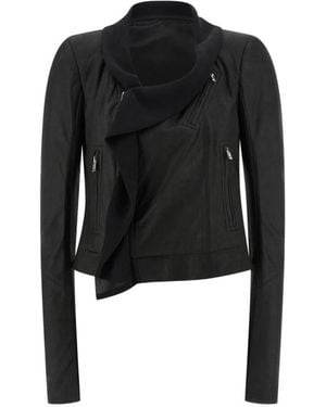 Rick Owens Leather Jackets - Black
