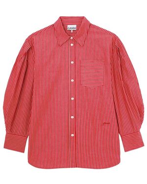 Ganni Overhemden ,Rood ,Katoen Shirts