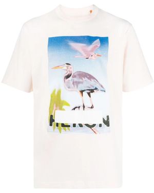 Heron Preston Tops ,Wit ,Katoen Gecensureerd Bedrukt T-Shirt - Blauw