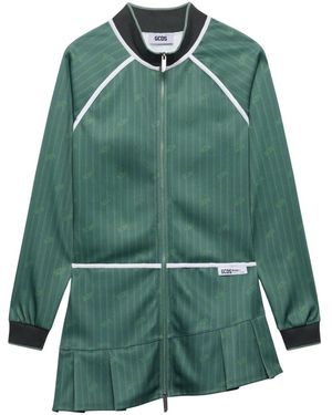 Gcds Pinstripe Jurk Met Volledige Rits - Groen