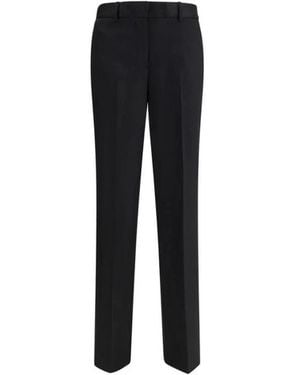 Lardini Elegante Rechte Getailleerde Wollen Broek - Zwart