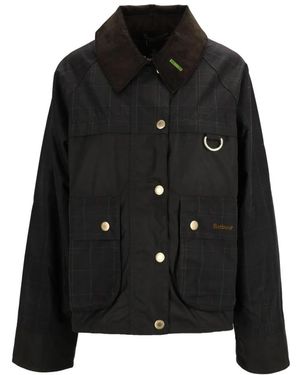 Barbour Tartan Spey Wax Jacket - Zwart