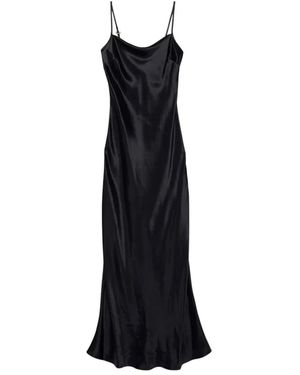 Aeron Schwarzes maxikleid mit offenem rücken