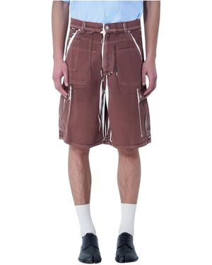 Marni Korte Broeken ,Bruin ,Katoen Utility Cargo Shorts - Rood
