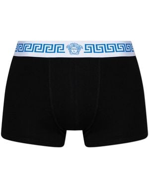 Versace Ondergoed ,Zwart ,Katoen Ribbed Cotton-Jersey Trunks