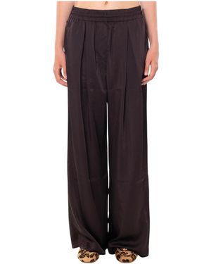 Lacoste Oversized Satinhose Mit Gummizug - Braun
