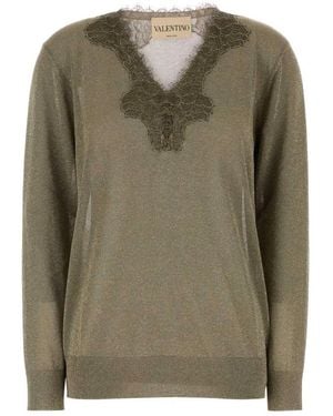 Valentino Garavani V-Neck Knitwear - Green