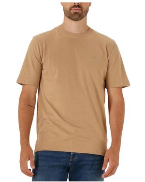 Scotch & Soda Tops ,Katoen Khaki Logo T-Shirt Voor Mannen - Blauw