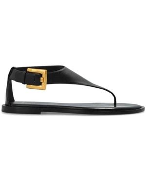 Balmain Flat Sandals - Negro
