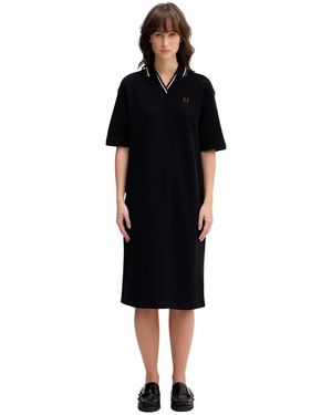 Fred Perry Midi Jurken - Zwart