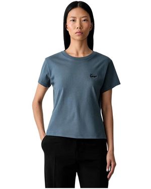 KENZO Signature Geborduurd T-Shirt - Blauw