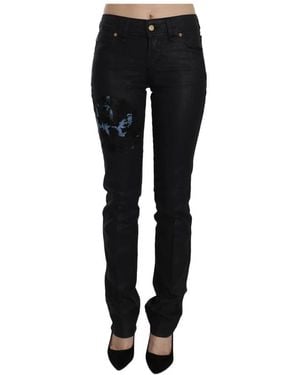 John Galliano Mid Waist Skinny Denim Casual Hose - Schwarz