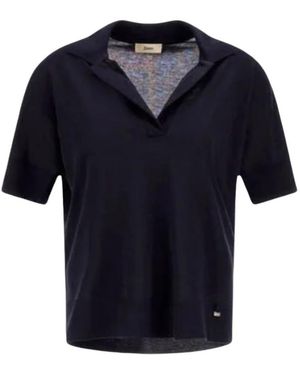 Herno Glam Knit Effect Polo - Blauw