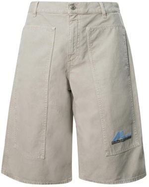 MSGM Korte Broeken ,Katoen Cotton Canvas Bermuda Shorts - Grijs