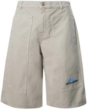 MSGM Korte Broeken ,Katoen Cotton Canvas Bermuda Shorts - Grijs