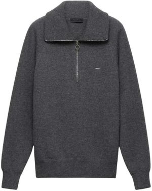 Prada Hoodies & Sweatvesten ,Grijs ,Gebreid Poloshirt