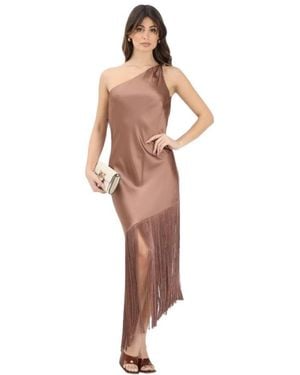 Pinko Kleedjes ,Bruin ,Polyester Kiwi Jurk