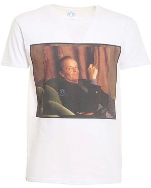 Equipe 55 Weißes baumwoll-t-shirt mit frontdruck