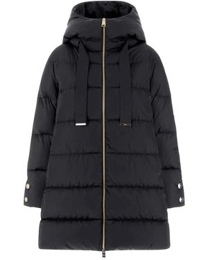 Herno Jassen ,Zwart ,Katoen A-Shape Satin Down Jacket