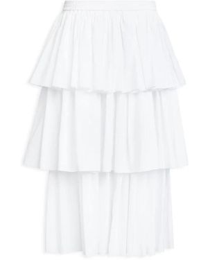 Alaïa Rokken ,Wit ,Katoen Openwork Cotton Ruffle Skirt