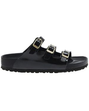 Birkenstock Zwarte Leren Sandalen Met Verstelbare Bandjes