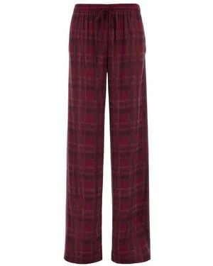 Ermanno Scervino Relaxed Tailoring Check Satin-Hose - Rot