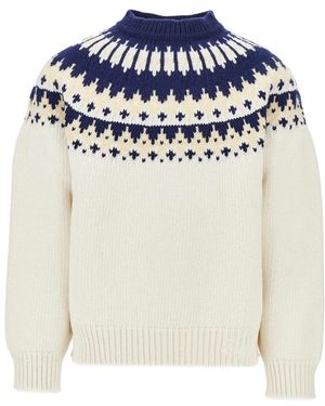 DSquared² Wollpullover Mit Jacquard-Muster - Blau