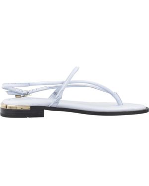 Tommy Hilfiger Schoenen ,Blauw ,Leer Metallic Accent Leather Sandal - Wit