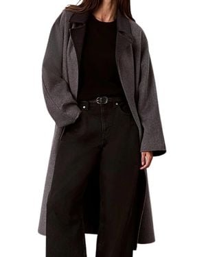 Calvin Klein Single-Breasted Coats - Negro
