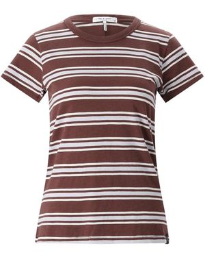 Rag & Bone Gestreept T-Shirt - Rood