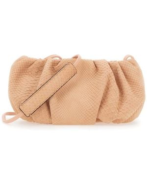 Biaggini Tassen ,Roze ,Leer Pillow Clutch - Naturel